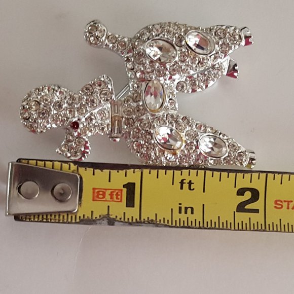 Vintage PELL Signed French Poodle Figural Rhinestone Brooch Pin - Picture 12 of 13